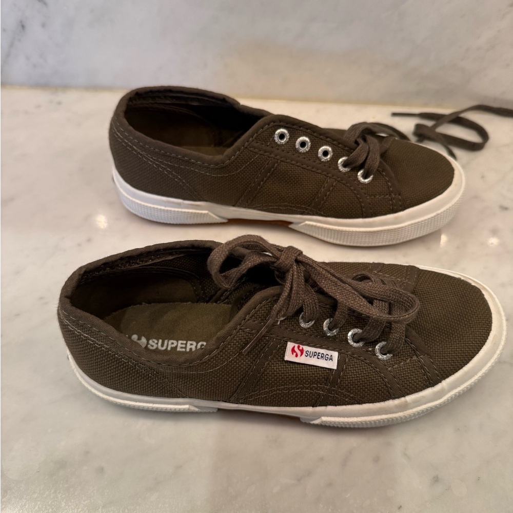 NWOT Superga Kids Olive Canvas Low-Top Sneakers Size 33 (U.S. 2) European